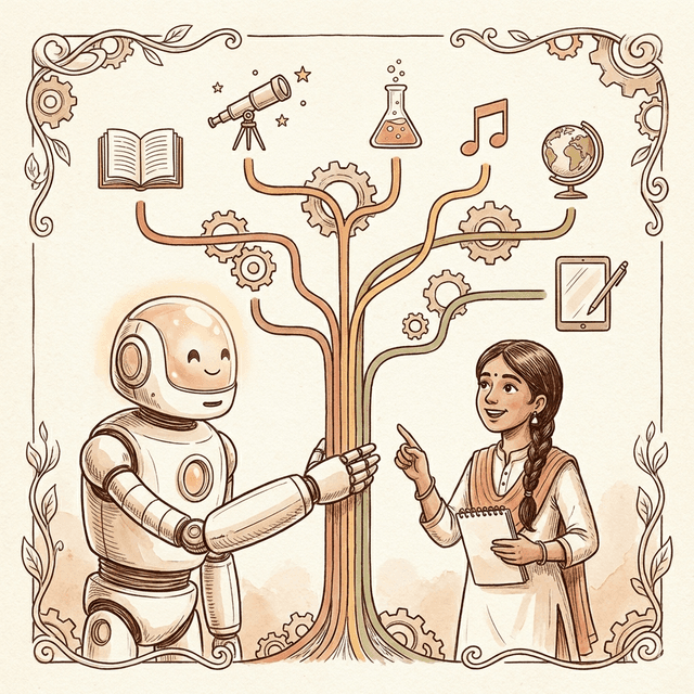 AI adapting learning path for student