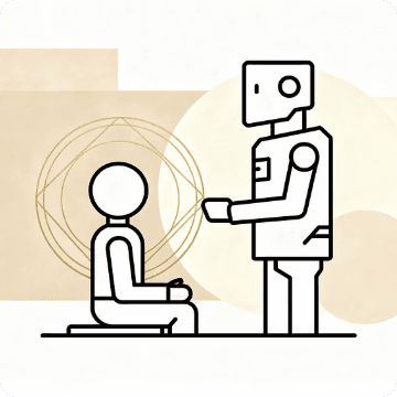 AI robot guiding a student through personalized learning